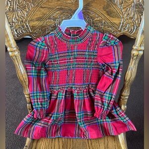 NWT 12 Month Red Plaid Girl Dress